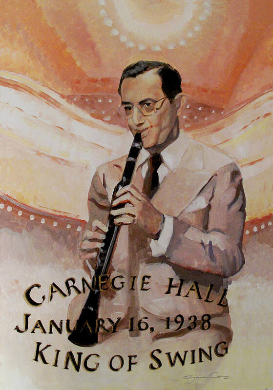 Benny Goodman Poster featuring the painting Benny Goodman Portrait by Suzanne Giuriati Cerny