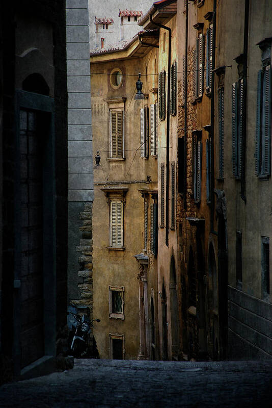 Travel Poster featuring the photograph Bergamo alley by Perry Van Munster