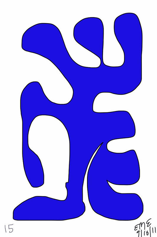 Blue Digital Form Poster featuring the digital art Blue Form 15 by Eric Elizondo