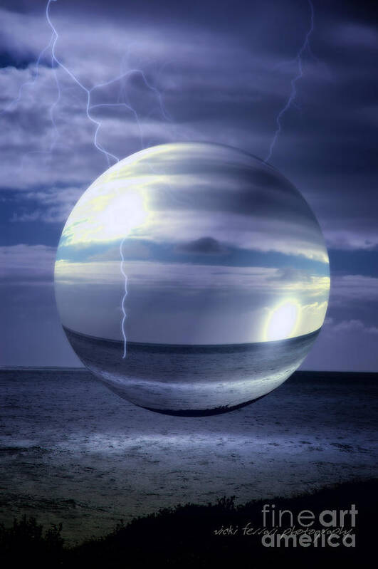 Sky Poster featuring the photograph Blue Sea Hover Bubble by Vicki Ferrari