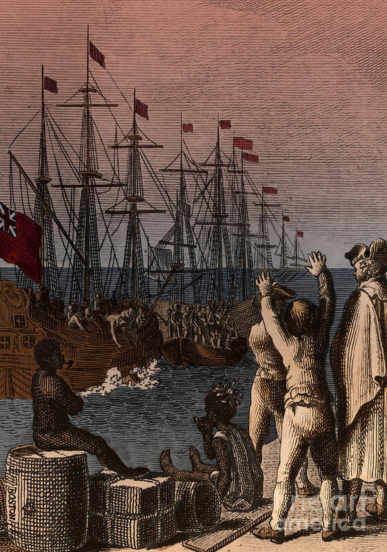 History Poster featuring the photograph Boston Tea Party, 1773 by Photo Researchers