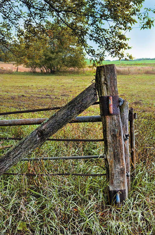 Fence Poster featuring the photograph Bull Pen Fencing by Jill Battaglia
