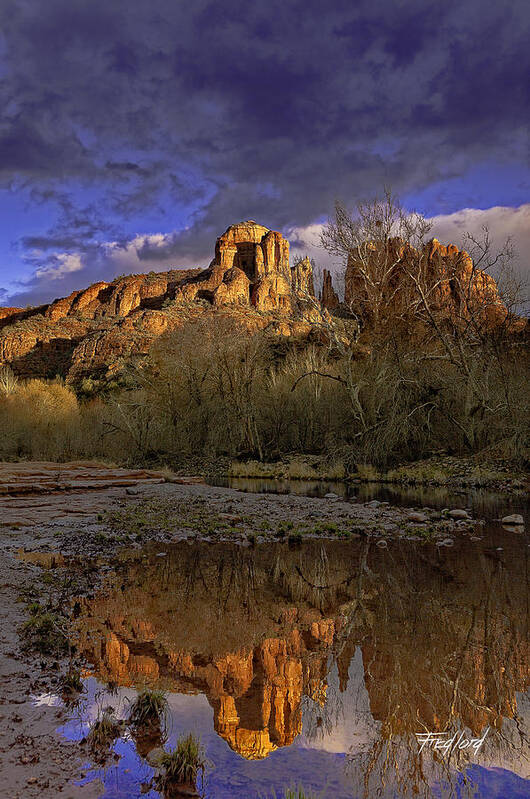 Oak Poster featuring the photograph Cathedral Rocks from Red Rock State Park by Fred J Lord