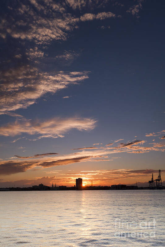 Sunset On The Charleston Harbor Poster featuring the photograph Charleston Harbor Sunset by Dustin K Ryan