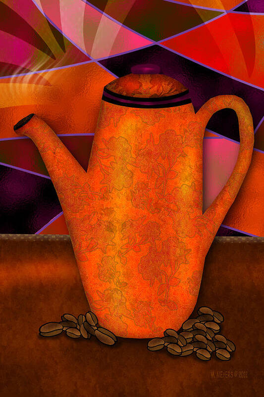 Coffee Poster featuring the digital art Coffee Pot by Melisa Meyers