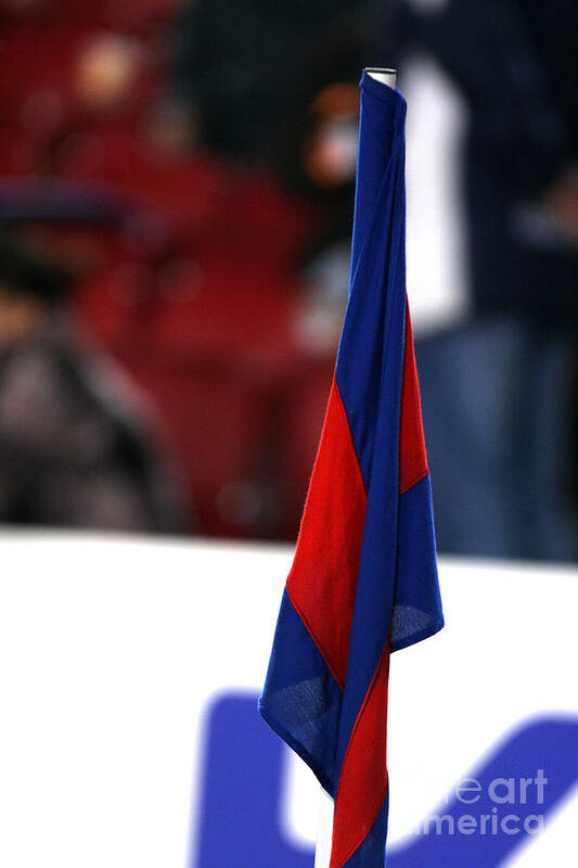 Camp Nou Poster featuring the photograph Corner flag of Camp Nou by Agusti Pardo Rossello