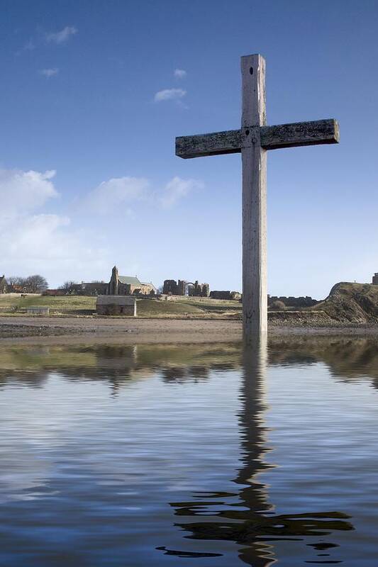 Calm Poster featuring the photograph Cross In Water, Bewick, England by John Short