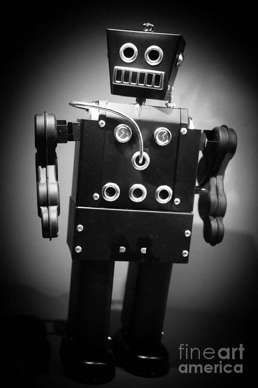 Mechanical Poster featuring the photograph Dark Metal Robot by Edward Fielding