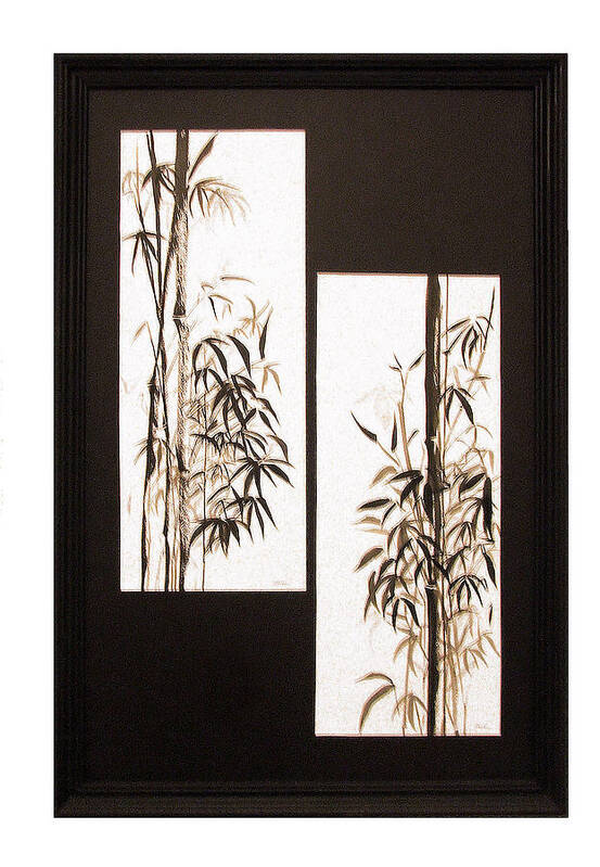 Sumi-i Poster featuring the painting Double Bamboo by Alethea M
