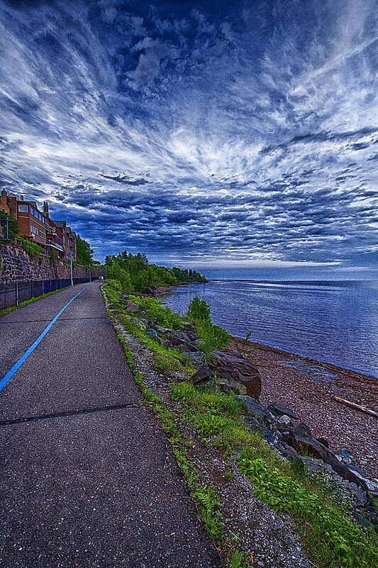 Duluth Poster featuring the photograph Duluth Lake Superior Trail by Linda Tiepelman