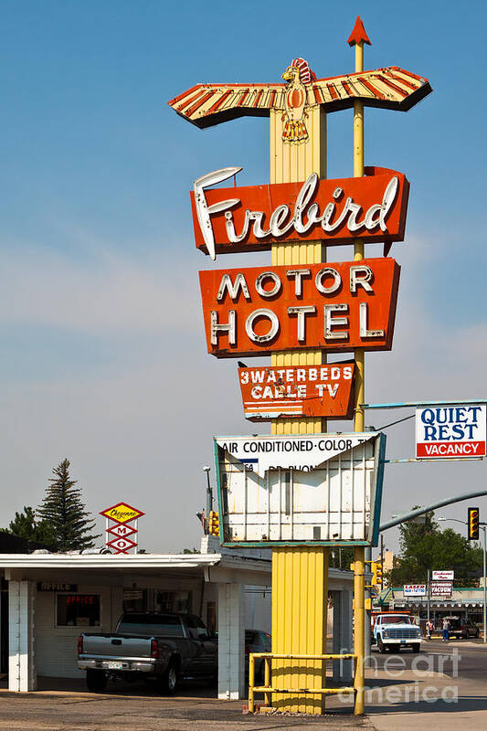 Air Conditioned Poster featuring the photograph Firebird Motor Hotel by Lawrence Burry
