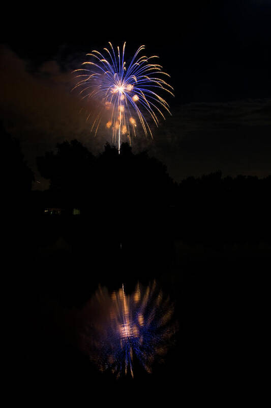 4th Of July Poster featuring the photograph Fireworks Reflection by James BO Insogna