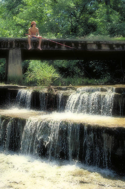 Waterfall Poster featuring the photograph Fishing for Sunnies by Garry McMichael