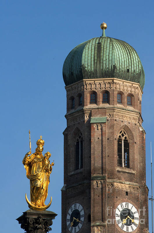 Bavaria Poster featuring the photograph Frauenkirche Munich by Andrew Michael