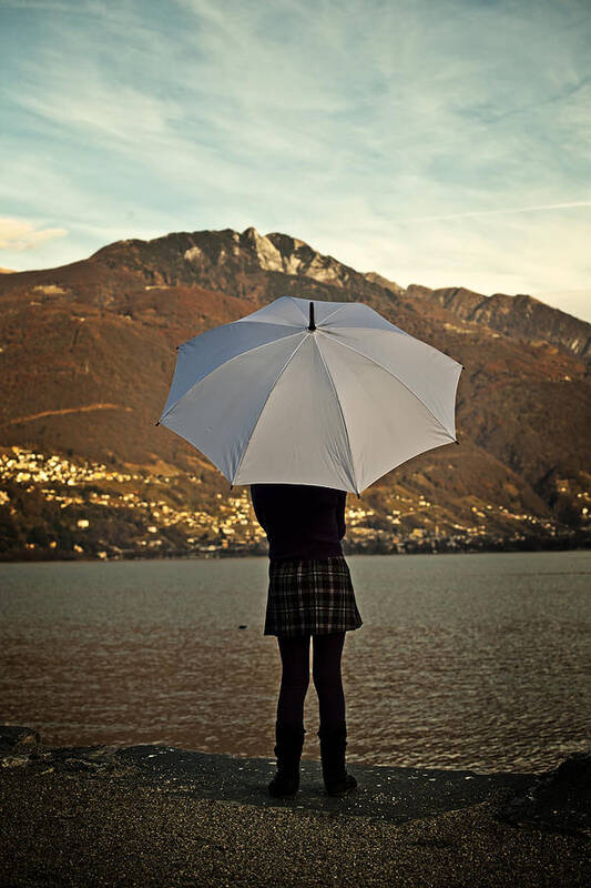 Girls Poster featuring the photograph Girl With Umbrella by Joana Kruse