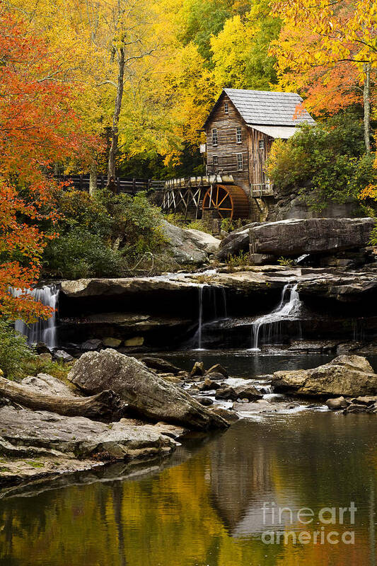 West Virginia Poster featuring the photograph Glade Creek Grist Mill by Carrie Cranwill