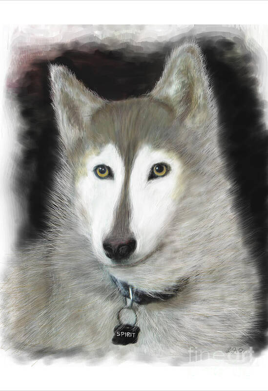 Husky Poster featuring the digital art Half Wolf- Husky by L J Oakes