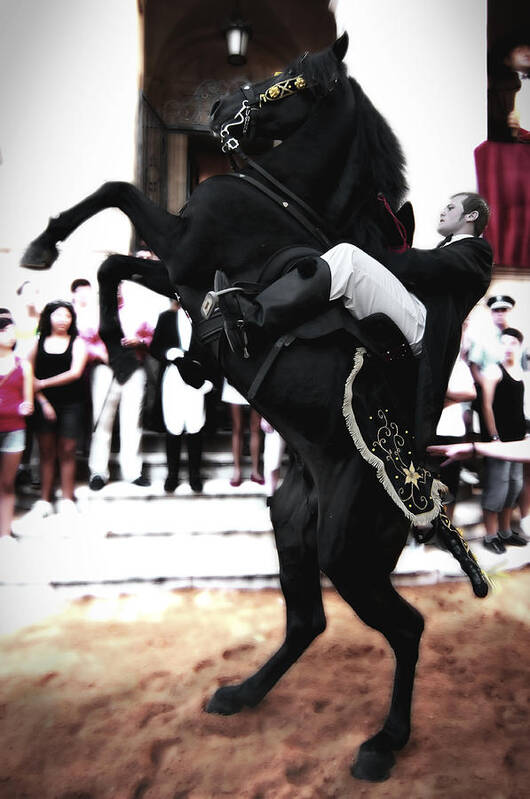 Mahon Poster featuring the photograph Horse Jump by Pedro Cardona Llambias