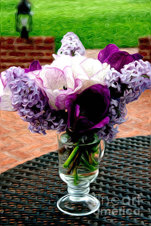 Lilac Poster featuring the photograph Impressionist Floral Bouquet by Karen Lee Ensley