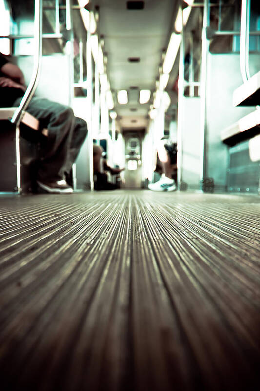 Chicago Poster featuring the photograph Inside the L at a Low Angle by Anthony Doudt