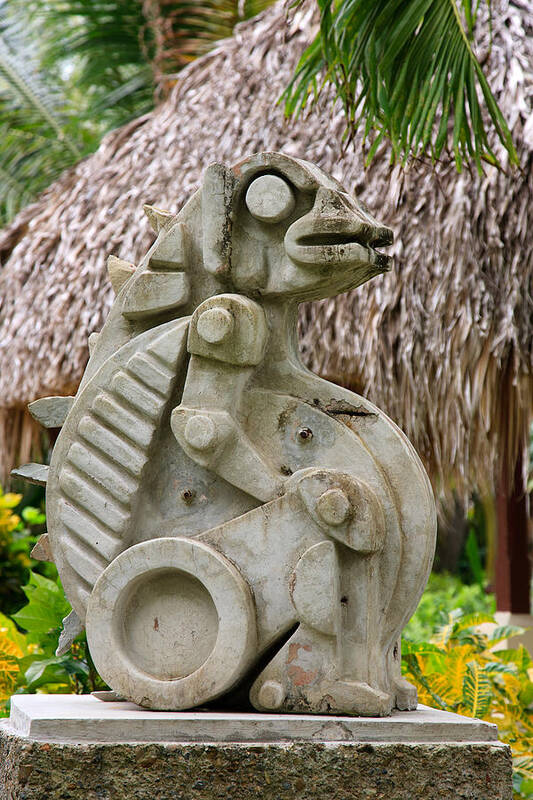 Caribbean Poster featuring the photograph Intriguing Taino Sculpture by Karen Lee Ensley
