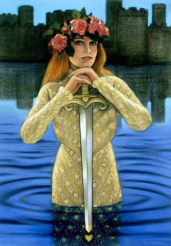 Fantasy Poster featuring the painting Lady of the Lake by Sue Halstenberg