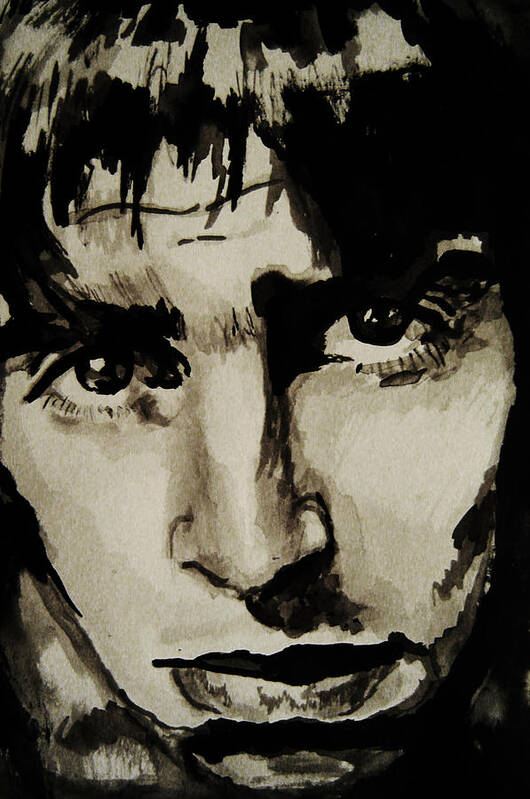 Liam Gallagher Poster featuring the drawing Liam by Molly Picklesimer