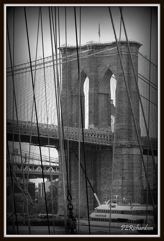 Brooklyn Bridge Poster featuring the photograph Live Wire by Priscilla Richardson