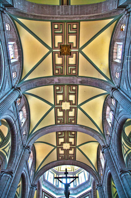 Metropolitan Cathedral Poster featuring the photograph Metropolitan Cathedral ceiling by John Bartosik