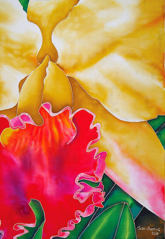 Jean-baptiste Design Poster featuring the painting Nancy Smith Orchid by Daniel Jean-Baptiste