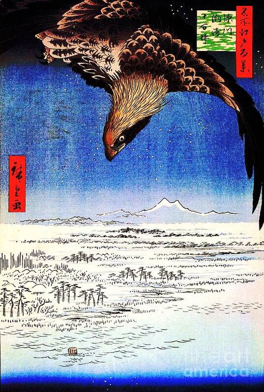 Reproduction Poster featuring the painting One Hundred Views of Edo by Thea Recuerdo