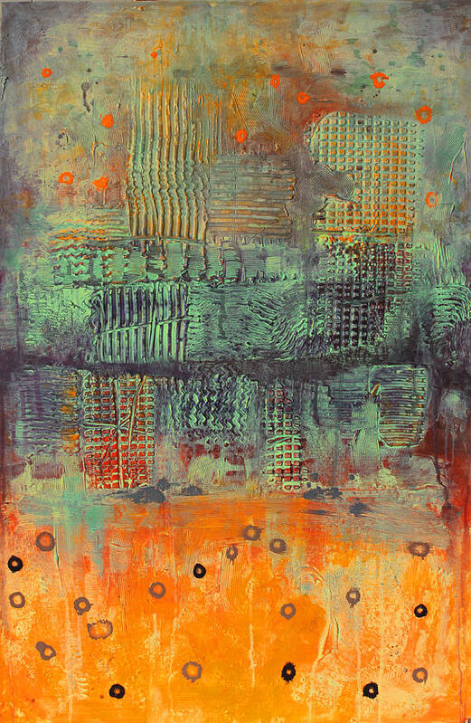 Orange Poster featuring the painting Orange abstract by Lolita Bronzini
