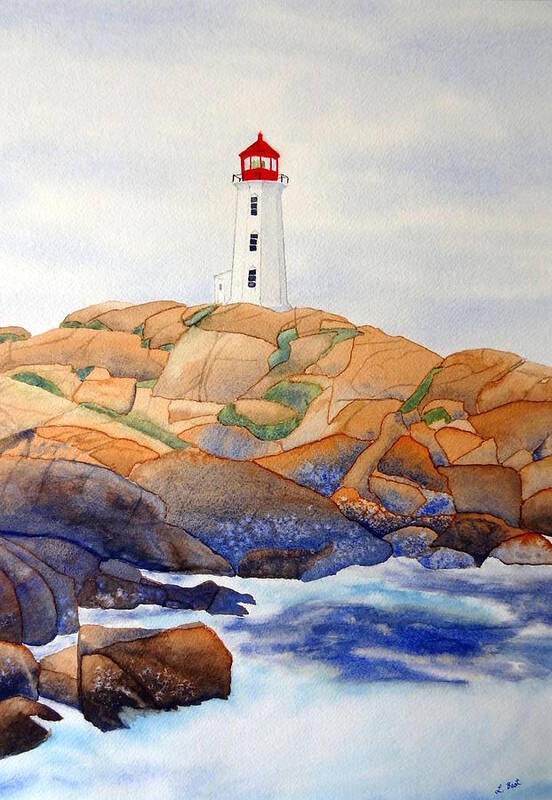 Peggy's Cove Poster featuring the painting Peggy's Cove by Laurel Best