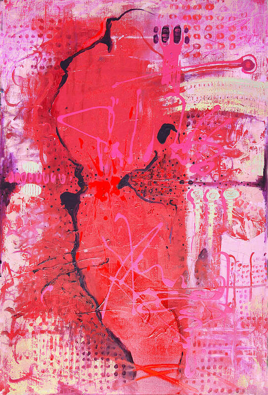 Pink Poster featuring the painting Pink Abstract by Lolita Bronzini