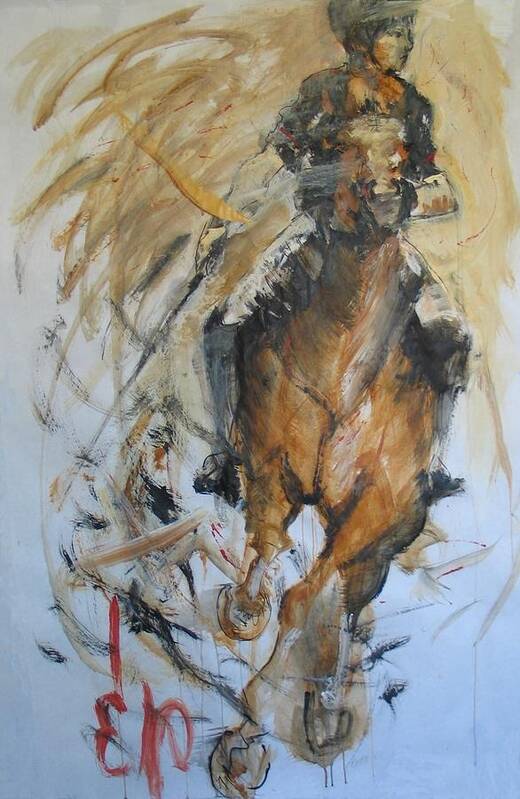 Polo Player Poster featuring the painting Polo 2 by Elizabeth Parashis