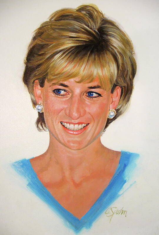 Portrait Poster featuring the painting Princess Diana by Cliff Spohn