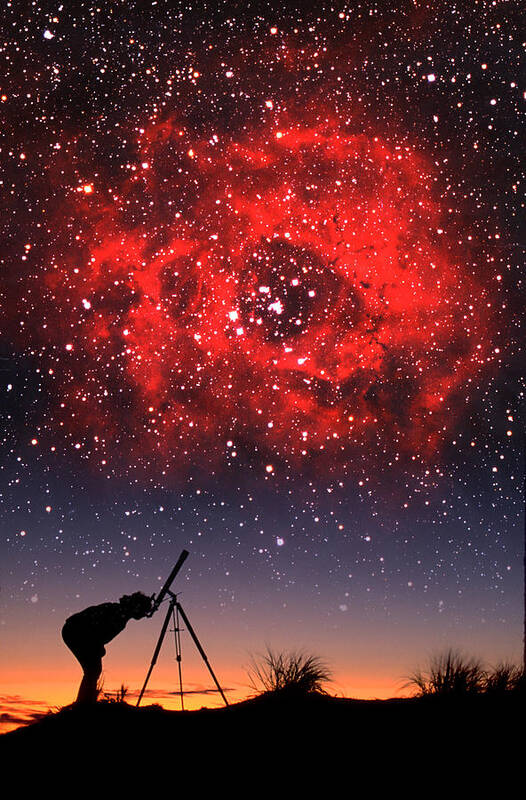 Astronomy Poster featuring the photograph Red Nebula by Larry Landolfi
