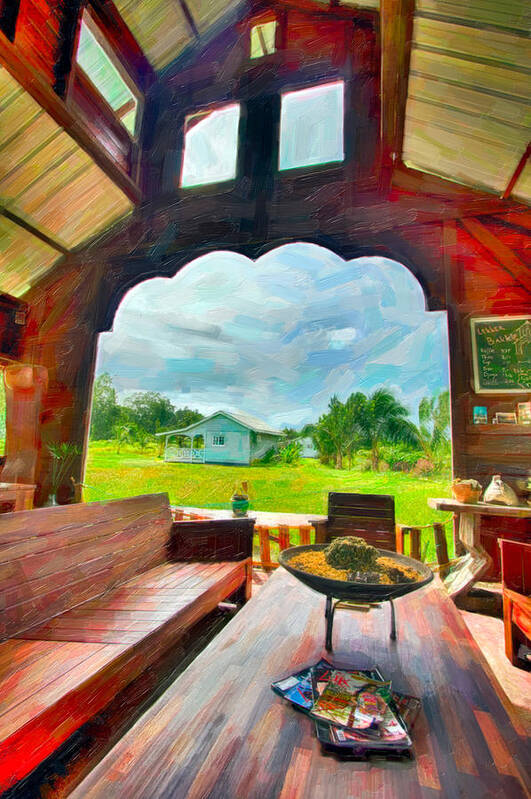 Suriname Tropics Poster featuring the painting Room with a View by Nadia Sanowar