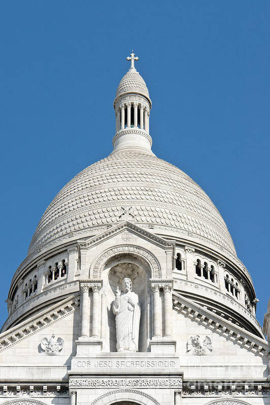 Sacre Poster featuring the photograph Sacre Coeur dome by Fabrizio Ruggeri