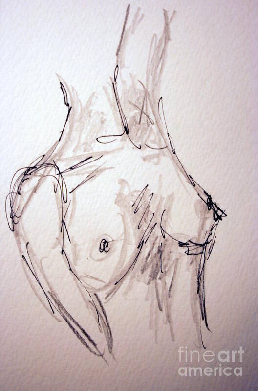 Nude Sketch Poster featuring the drawing Sketch Class by Julie Lueders 