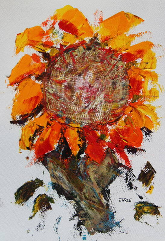 Sunflowers Poster featuring the mixed media Sticky Sugars of the Sun II by Dan Earle