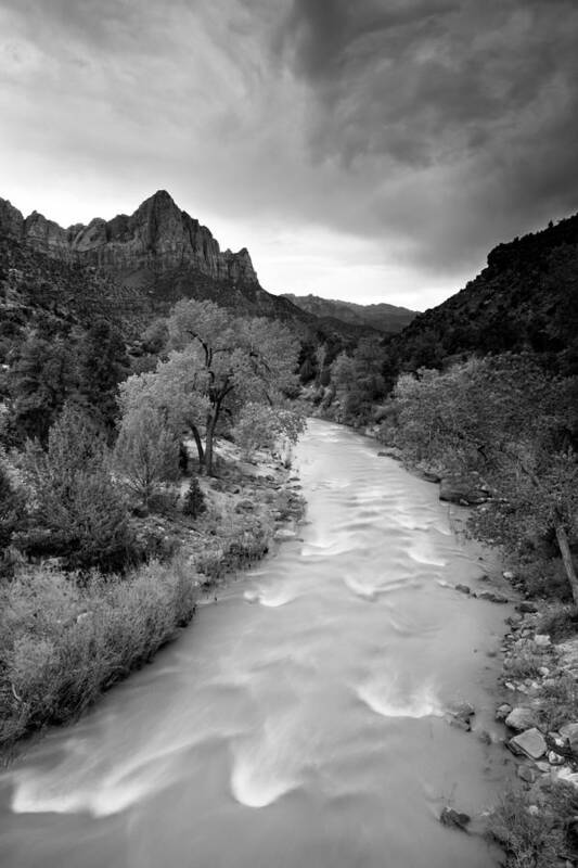 Zion Poster featuring the photograph Storm Over the Watchman by Adam Pender