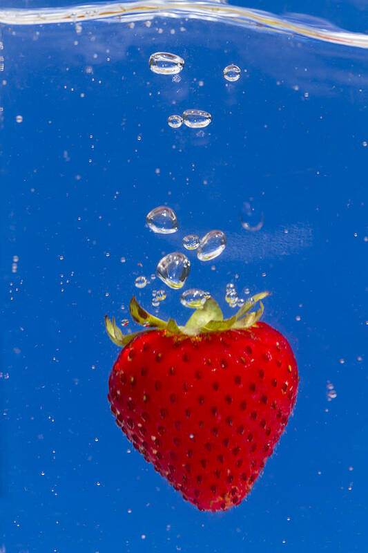 Red Poster featuring the photograph Strawberry Soda Dunk 6 by John Brueske