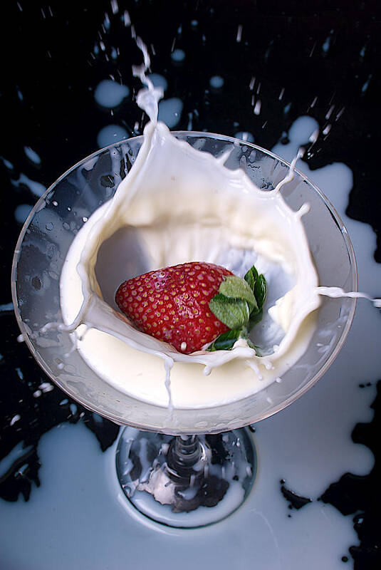 Strawberry Poster featuring the photograph Strawberry Splash by Prince Andre Faubert