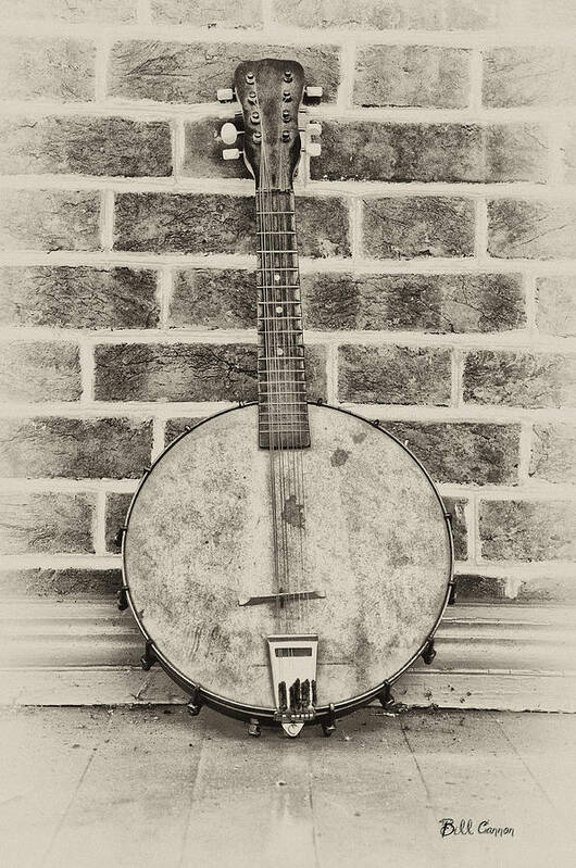 That Old Banjo Mandolin Poster featuring the photograph That Old Banjo Mandolin by Bill Cannon