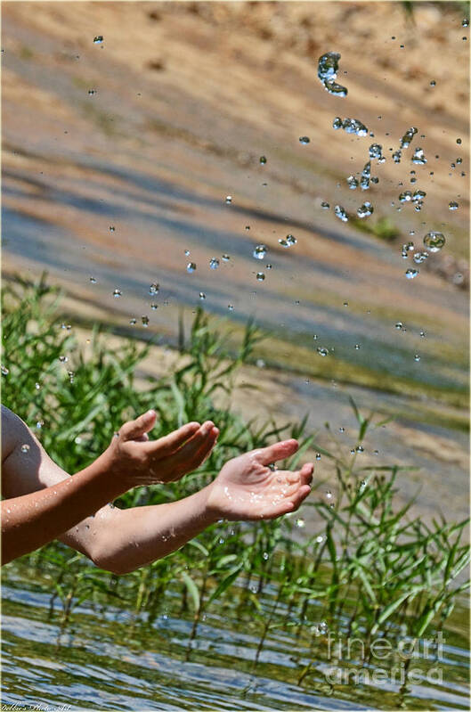 Water Poster featuring the photograph Throwing water II by Debbie Portwood