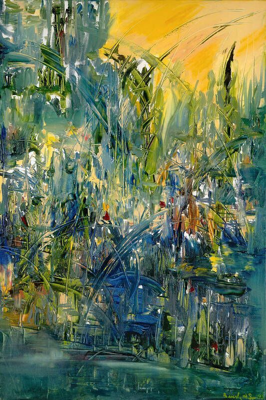 Abstract Poster featuring the painting Tip Toe Marsh by Beverly Smith