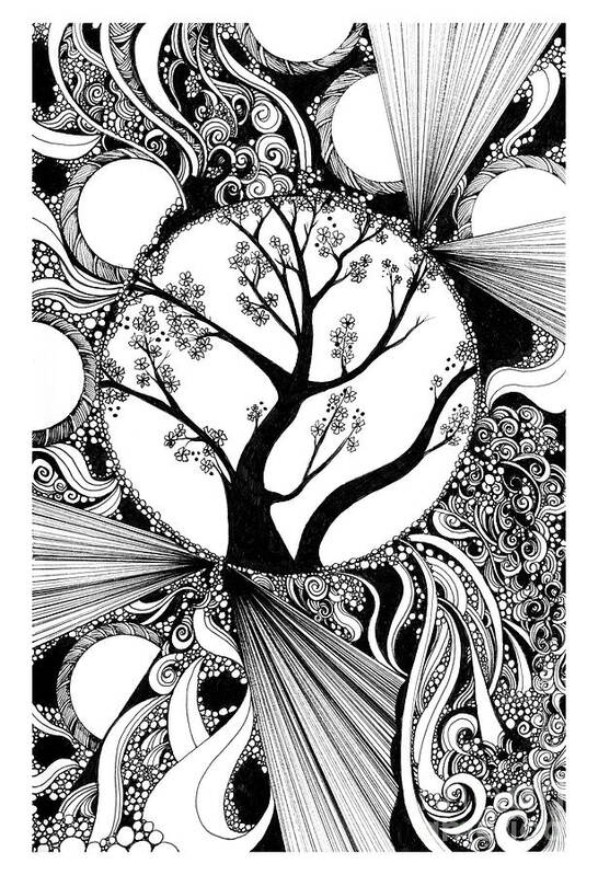 Tree Poster featuring the drawing Tree Doodle 58 by Danielle Scott