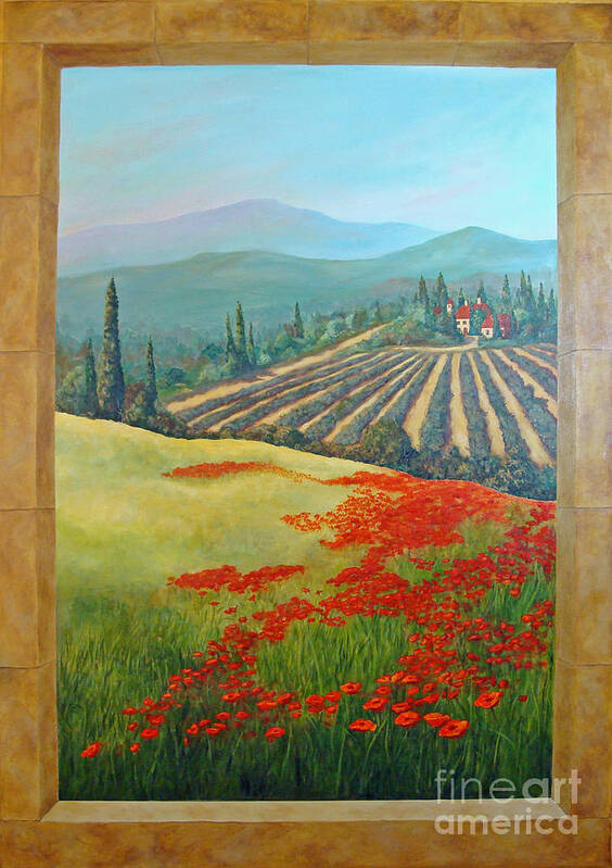 Trompe L'oeil Poster featuring the painting Tuscan Vista by Phyllis Howard