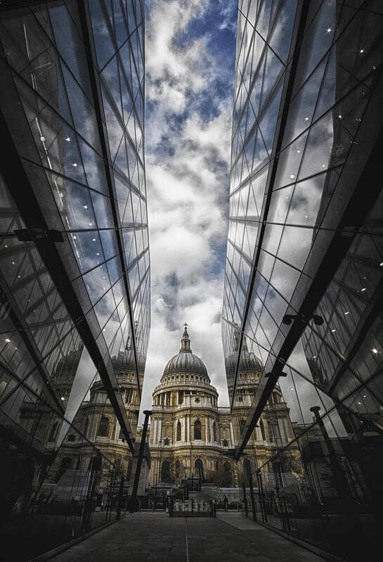 St.paul's Poster featuring the photograph Two worlds and in between by Russell Styles